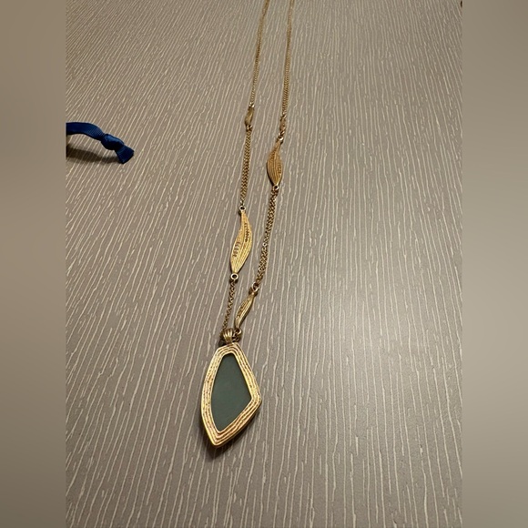 Chloe + Isabel Gilded Reeds Aventurine Long Pendant - Picture 6 of 10